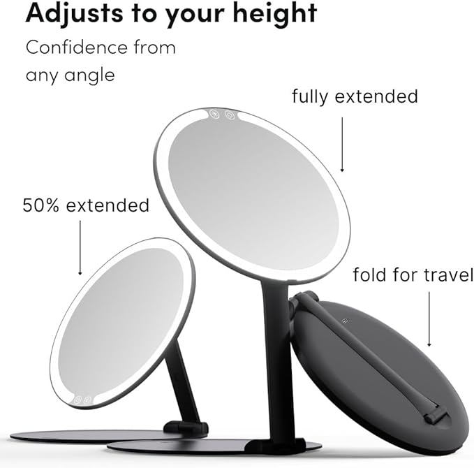 Foldable Ultra-Slim LED Makeup Mirror – Portable Adjustable Vanity Mirror for Travel and Home