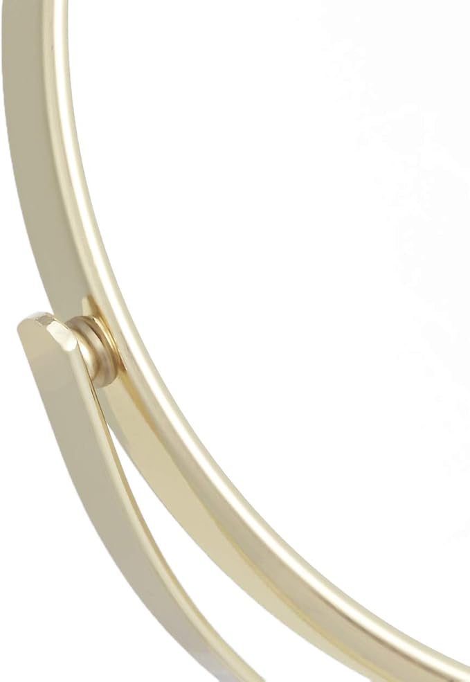 Luxury Metal Base High-Definition Makeup Mirror – Round 360° Rotating Vanity Mirror – Elegant Tabletop Cosmetic Mirror