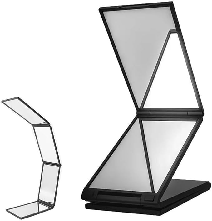 Portable Folding Multi-Angle Makeup Mirror – 360° Adjustable Slim Travel Vanity Mirror