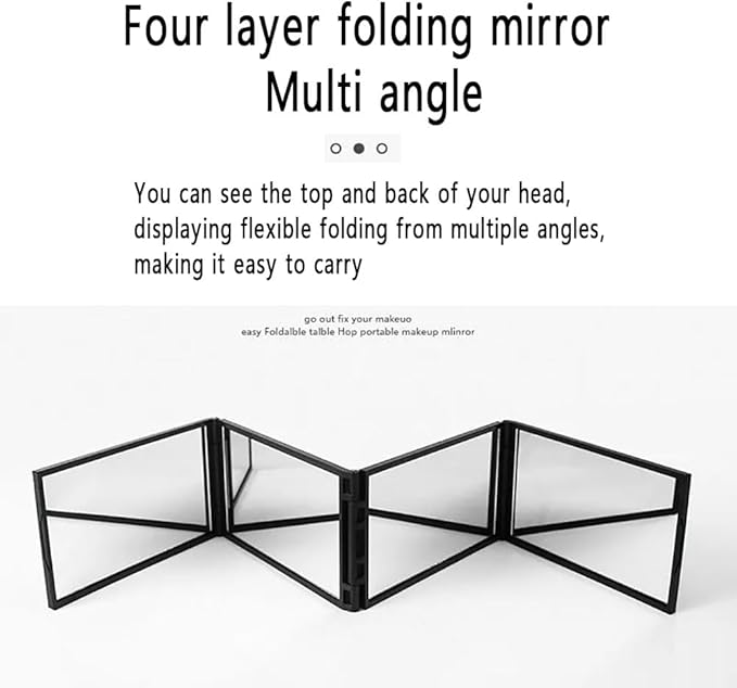 Portable Folding Multi-Angle Makeup Mirror – 360° Adjustable Slim Travel Vanity Mirror