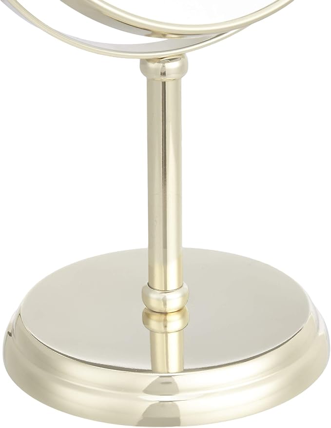 Luxury Metal Base High-Definition Makeup Mirror – Round 360° Rotating Vanity Mirror – Elegant Tabletop Cosmetic Mirror