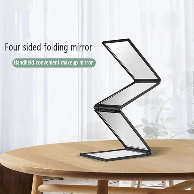 Portable Folding Multi-Angle Makeup Mirror – 360° Adjustable Slim Travel Vanity Mirror