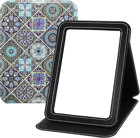 Vintage Pattern Portable Makeup Mirror Mat – Anti-Slip Slim Vanity Pad for Travel and Desktop
